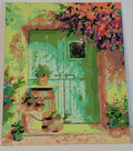 Puerta verde casa de campo
